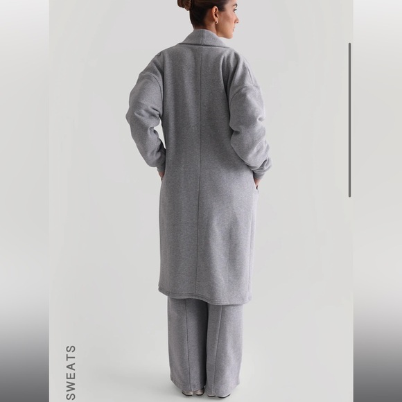 My Outfit Online-Oversized Sweat Cardigan. Heather Grey M/L - Picture 2 of 4